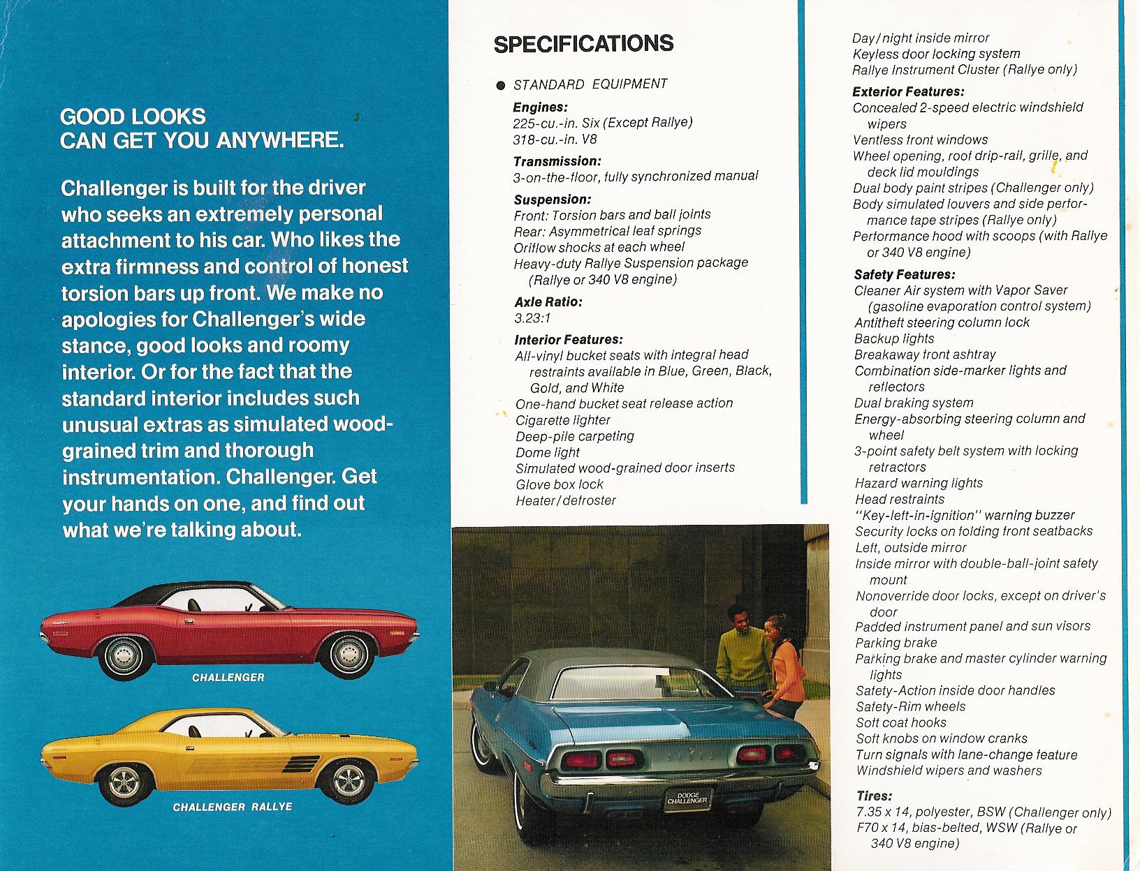 1972 Dodge Challenger Brochure Page 1